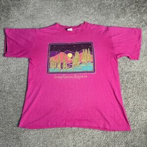 Vintage Luray Caverns VA Shirt Mens XL Pink Moon Light Graphic Single Stitch 90s